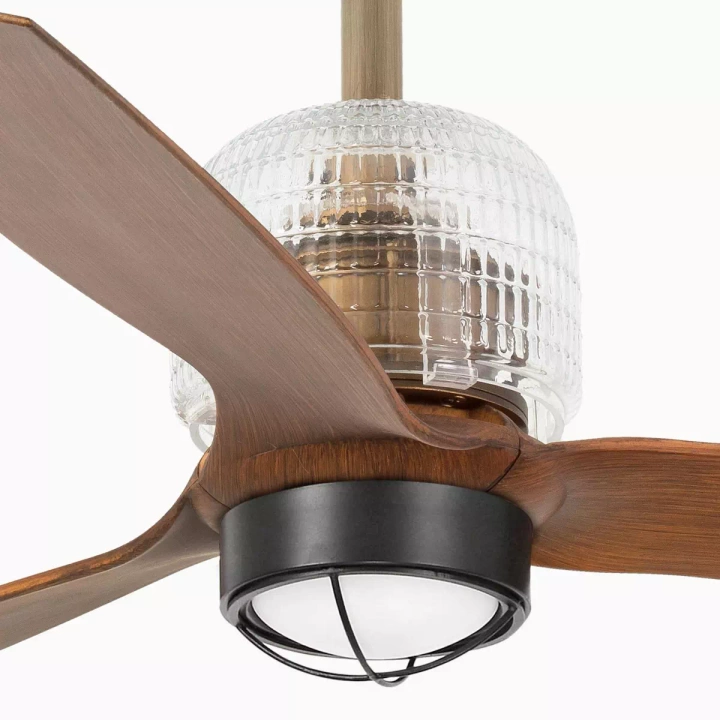Wentylator sufitowy Faro Barcelona Deco Fan M LED Gold/wood DC SMART