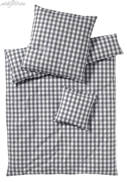 Poszewka perkalowa Elegante Quadro Grey