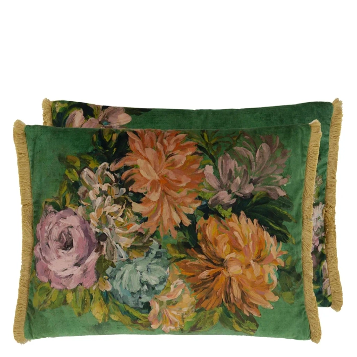 Poduszka dekoracyjna Designers Guild Fleurs D'Artistes Velours Vintage Green