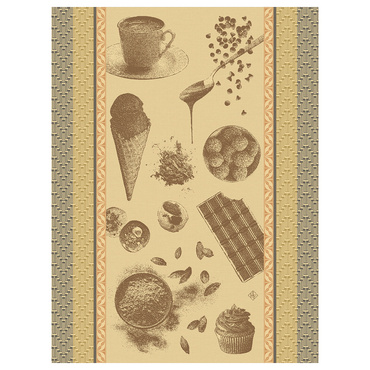 Ściereczka kuchenna Le Jacquard Français Chocolats Recettes Brown