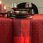 Obrus żakardowy Le Jacquard Français Ottomane Czerwony