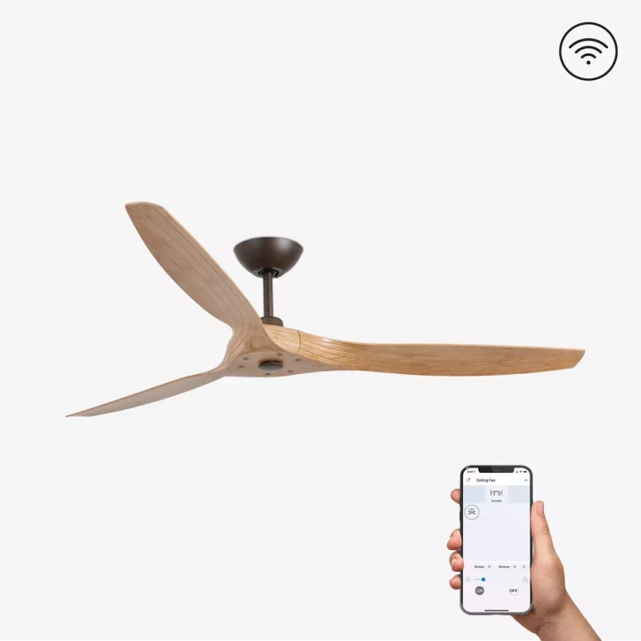 Wentylator sufitowy Faro Barcelona Morea L Light brown DC SMART