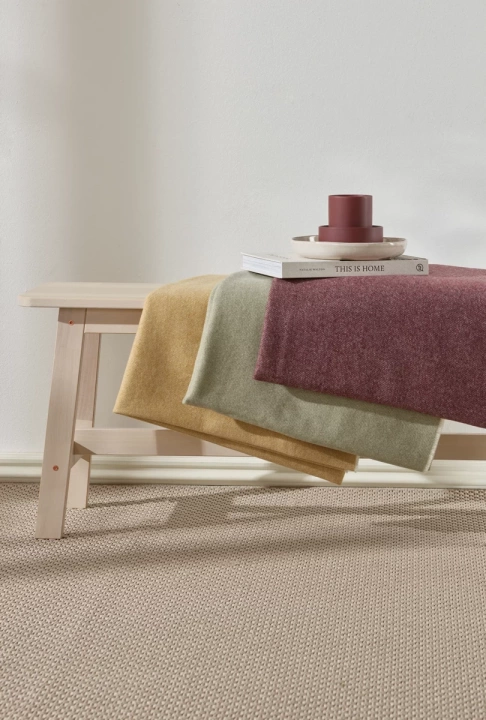 Pled wełniany Curt Bauer Basic Anthrazit