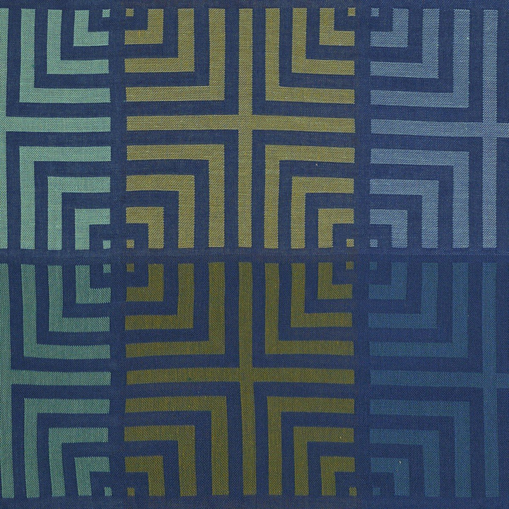 Podkładka żakardowa powlekana na stół Le Jacquard Français Kaléidoscope Illusion Blue