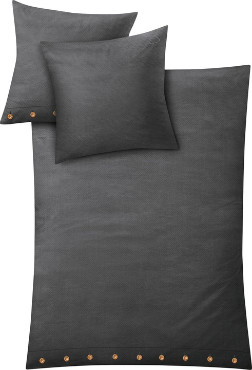 Komplet pościeli bawełnianej Kleine Wolke Leinna Anthrazit