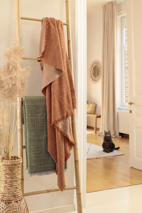 Pled Biederlack Nore Oliv