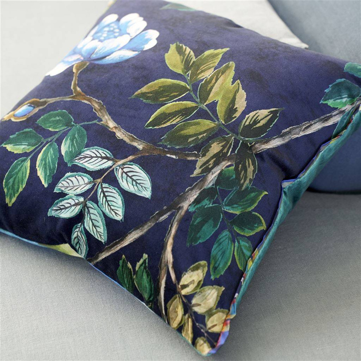 Poduszka dekoracyjna Designers Guild Porcelaine de Chine Velours Indigo