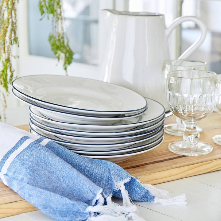 Talerz płytki Costa Nova Beja White Blue 23 cm