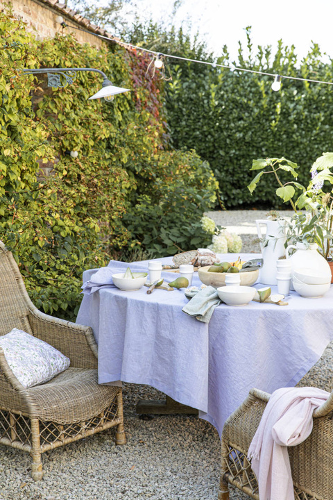 Obrus lniany Alexandre Turpault Chambray Lilac