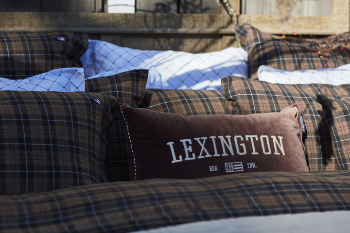 Poszewka flanelowa Lexington Checked Brown/Dark Gray
