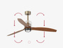 Wentylator sufitowy Faro Barcelona Deco Fan M LED Gold/wood DC SMART