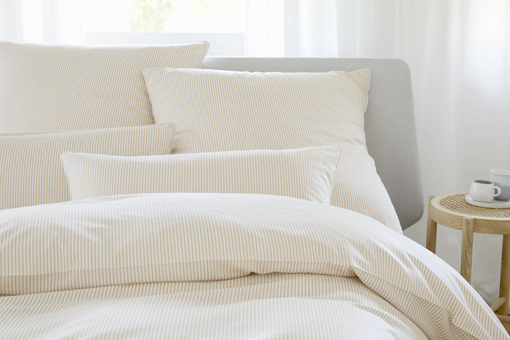 Pościel satynowa Elegante Hamburger Streifen Natur Ostatnie Sztuki