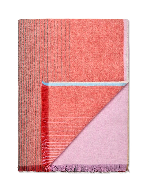 Pled wełniany Elvang Carte Red-Pink