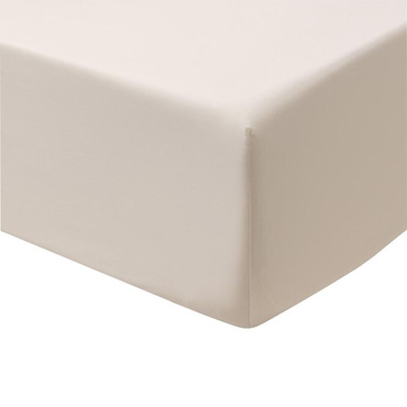Prześcieradło bawełniane ze ściągaczem Le Jacquard Français Bois Dormant Beige
