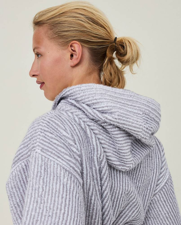 Szlafrok Lexington Striped Organic Hooded Gray/White