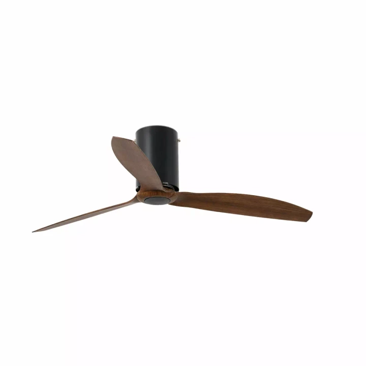 Wentylator sufitowy Faro Barcelona Mini Tube Fan M Matt black/wood DC SMART