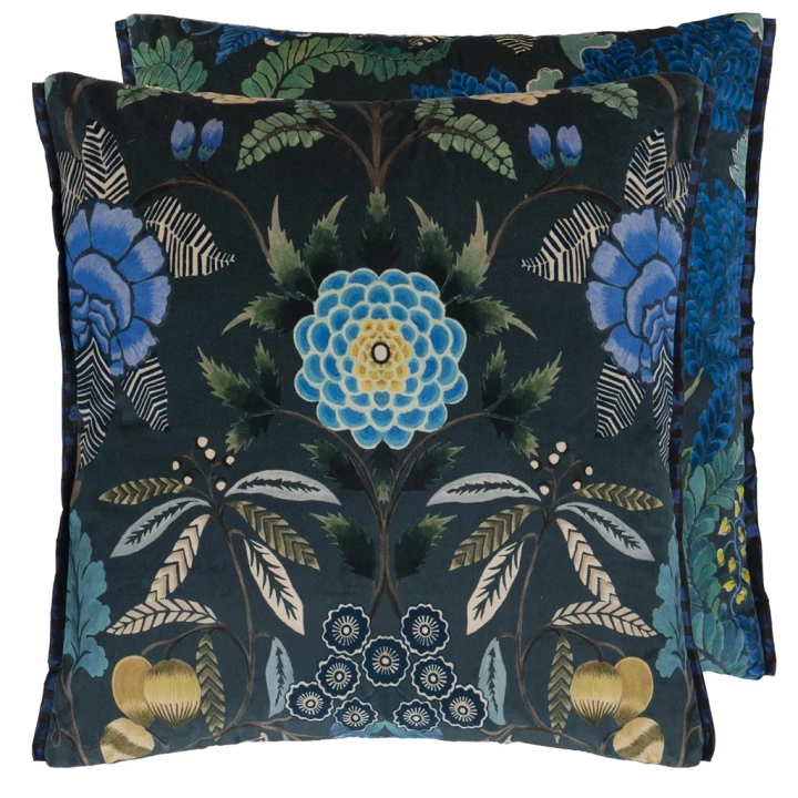 Poduszka dekoracyjna Designers Guild Brocart Decoratif Indygo
