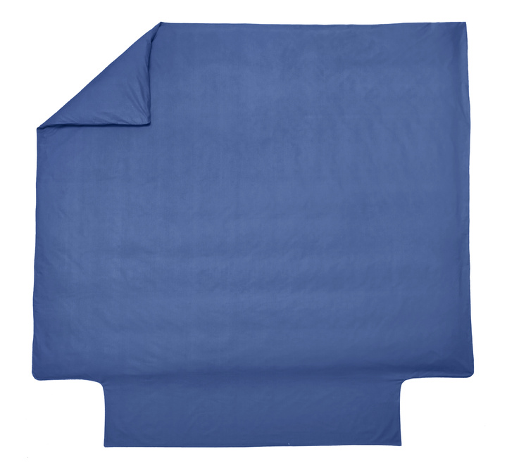 Pościel perkalowa Blanc Des Vosges Uni Niebieska