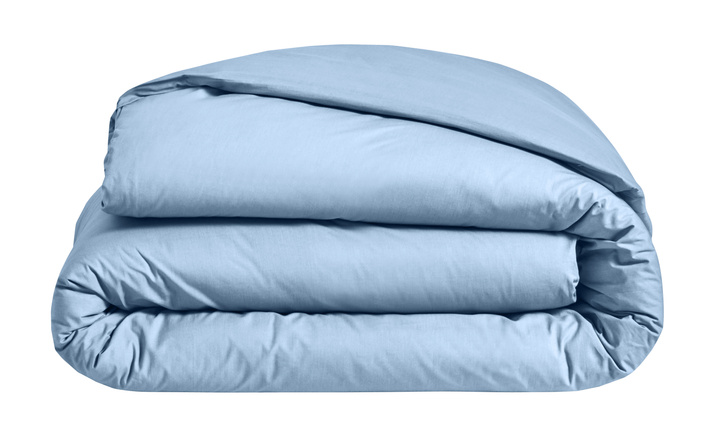 Pościel perkalowa Blanc Des Vosges Uni Błękitna