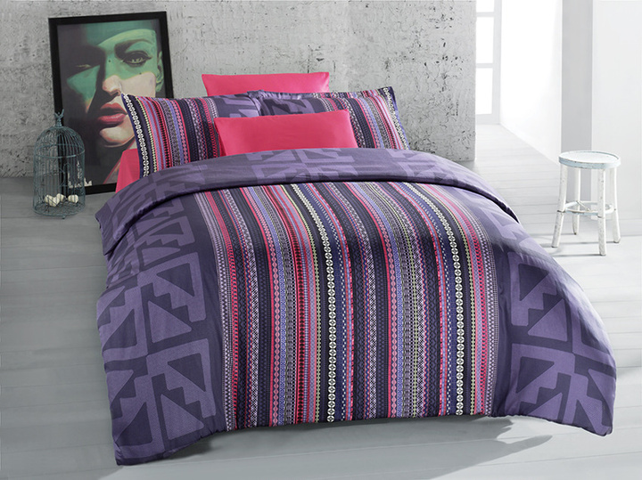 Pościel satynowa Sarev Volarez Violet 100% bawełna