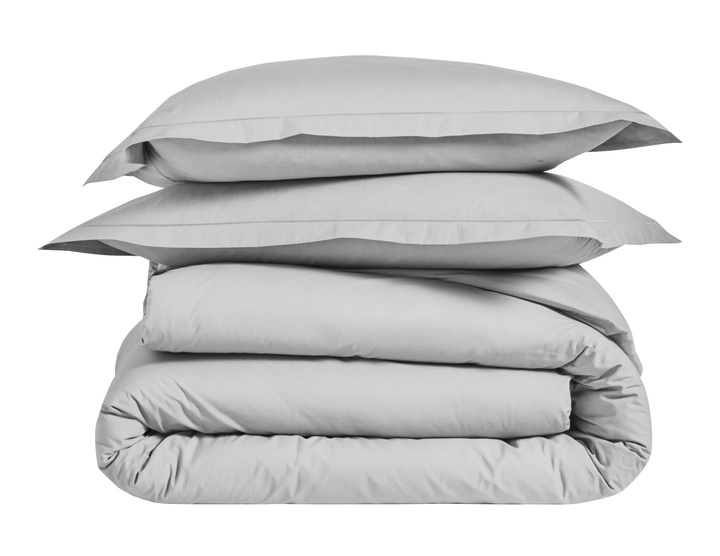 Pościel perkalowa Blanc Des Vosges Uni Szara