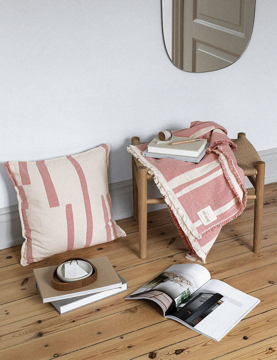 Pled bawełniany Elvang Lyme Grass Rose