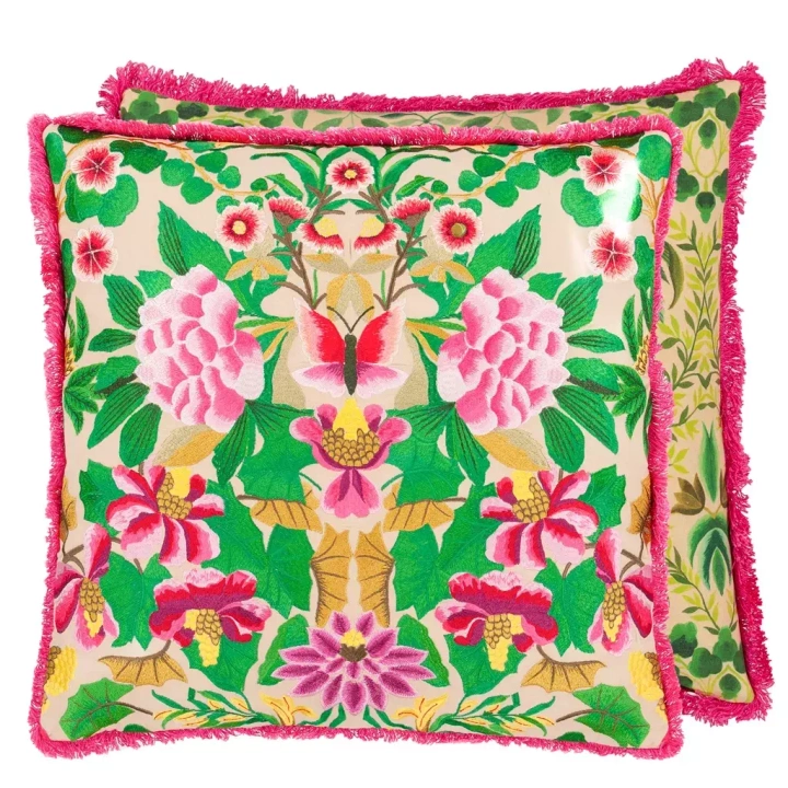 Poduszka dekoracyjna Designers Guild Ikebana Damask Embroidered Fuchsia