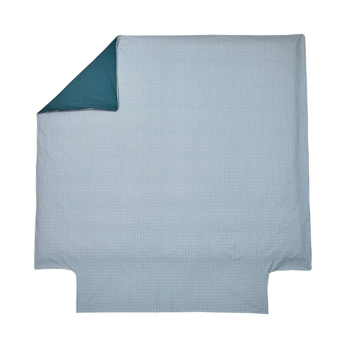 Poszwa perkalowa Blanc Des Vosges Vice Versa Szafirowa