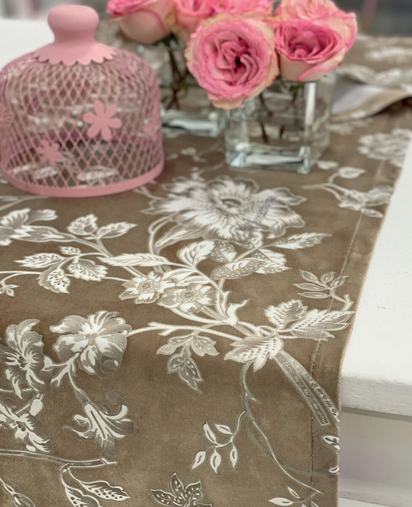 Bieżnik aksamitny Blumarine Regale Pearl