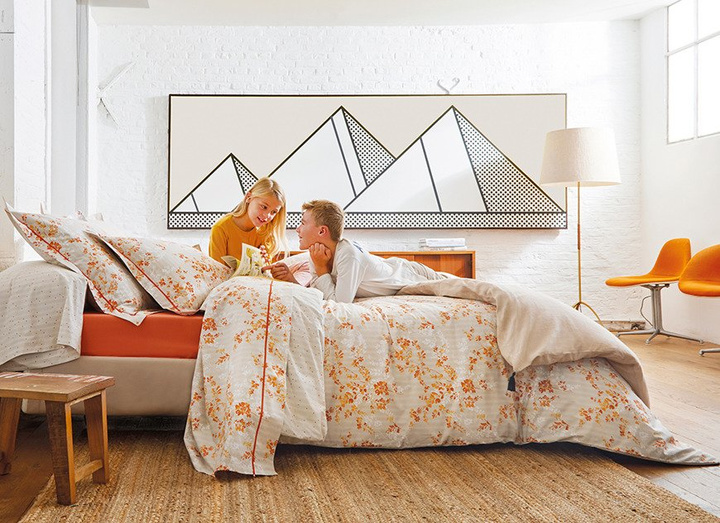 Poszewka perkalowa Blanc Des Vosges Le Vent Paprika