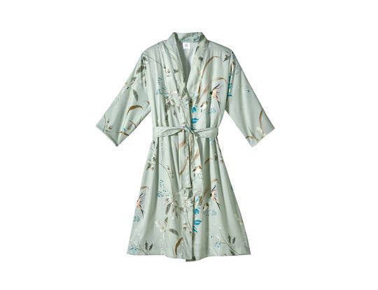 Szlafrok satynowy Blanc Des Vosges Brindilles Tilleul