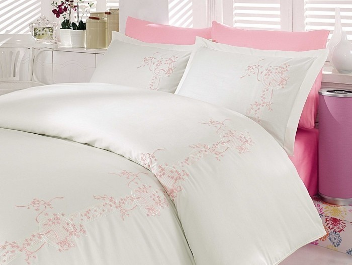 Pościel satynowa Hobby Lydia cream 100% bawełna