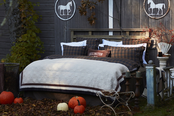 Poszewka flanelowa Lexington Checked Brown/Dark Gray