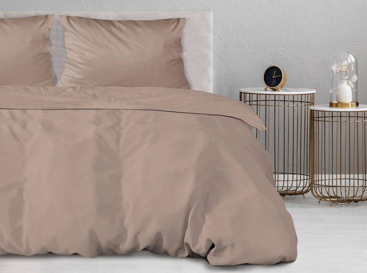 Pościel satynowa jednobarwna Bielbaw Beżowa