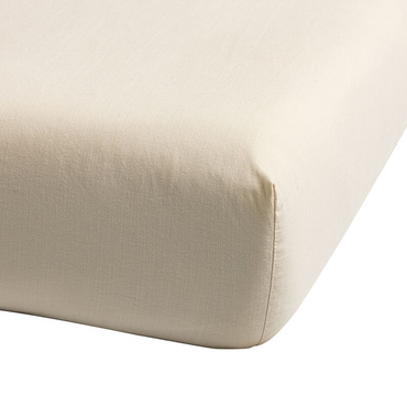 Prześcieradło bawełniane ze ściągaczem Le Jacquard Français Eclat Light Beige