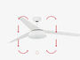 Wentylator sufitowy Faro Barcelona Vulcano L LED White fan DC
