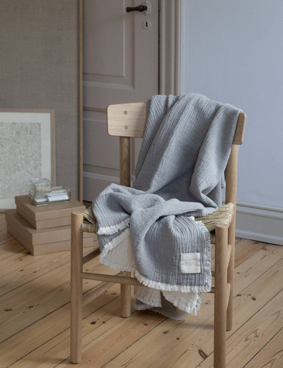 Pled bawełniany Elvang Thyme Grey