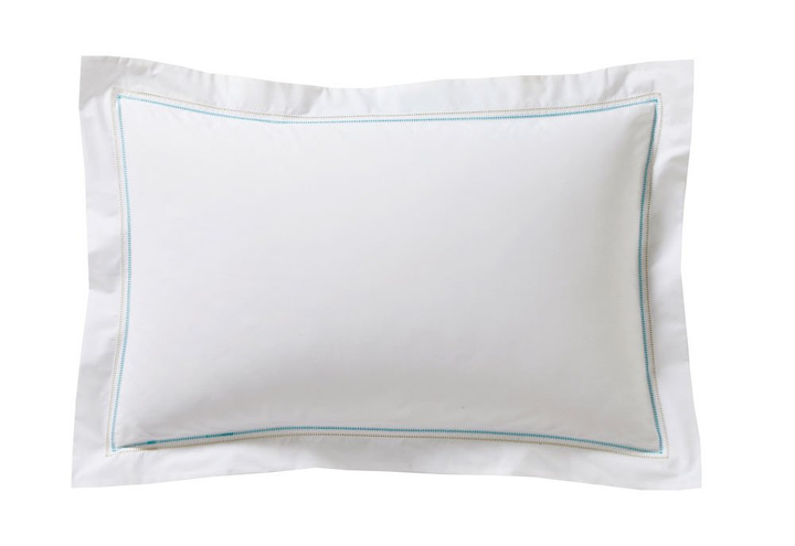 Poszewka perkalowa Blanc Des Vosges Souvenirs Niebieska