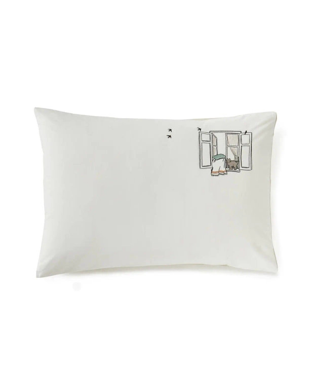 Poszewka perkalowa Sylvie Thiriez Bonjour