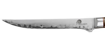Nóż do trybowania ze stali damasceńskiej Dellinger Okami Boning 145 mm