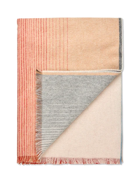 Pled wełniany Elvang Carte Red-Grey