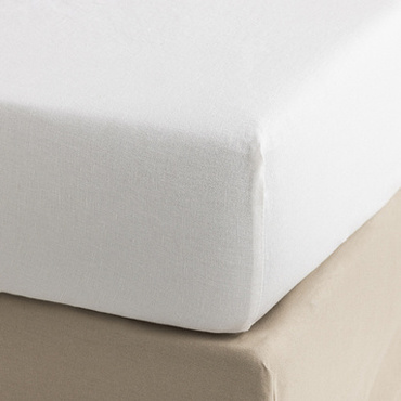 Prześcieradło lniane ze ściągaczem Le Jacquard Français Nuances White