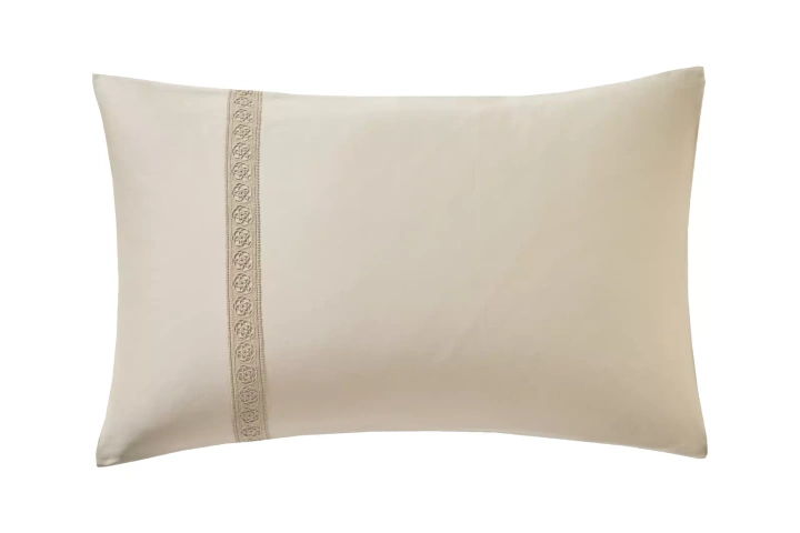 Poszewka satynowa Blanc Des Vosges Héritage Beżowa