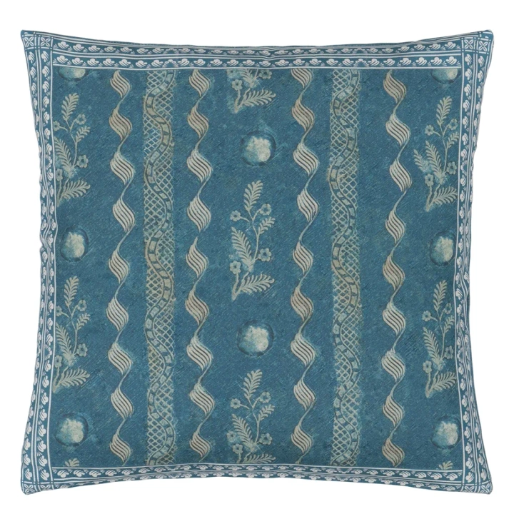 Poduszka dekoracyjna John Derian Indigo Circles Indigo