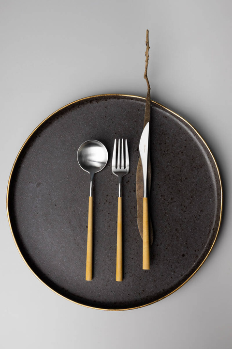 Zestaw sztućców Belo Inox Modern Neo Mustard - 113 szt.