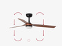 Wentylator sufitowy Faro Barcelona Punt LED M black/dark wood DC SMART