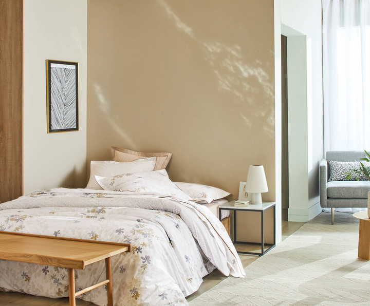 Poszewka perkalowa Blanc Des Vosges Envol Caramel