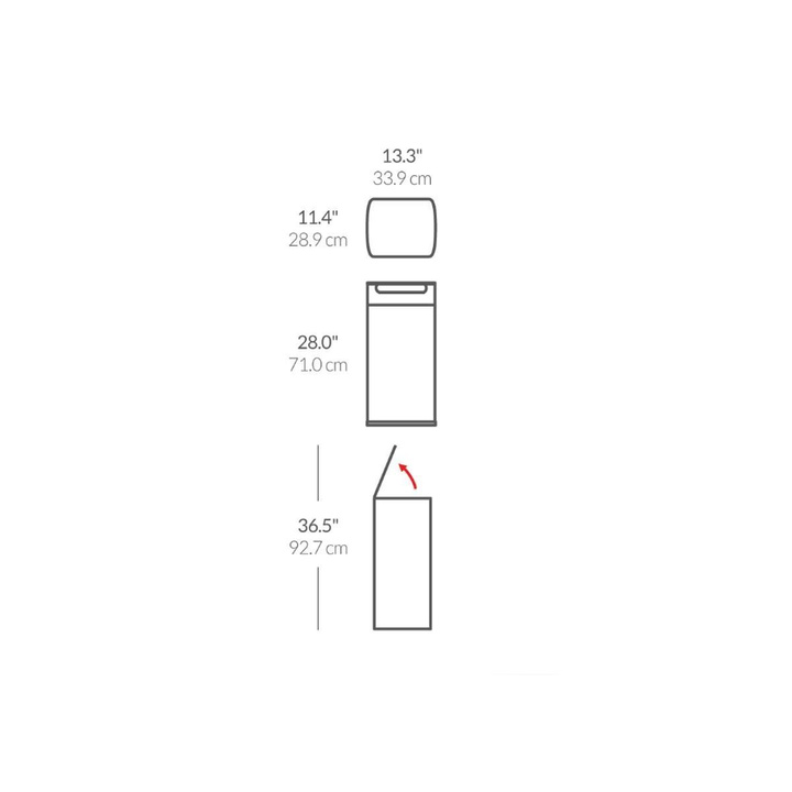 Kosz na śmieci 30L TOUCH-BAR - stal FPP / simplehuman
