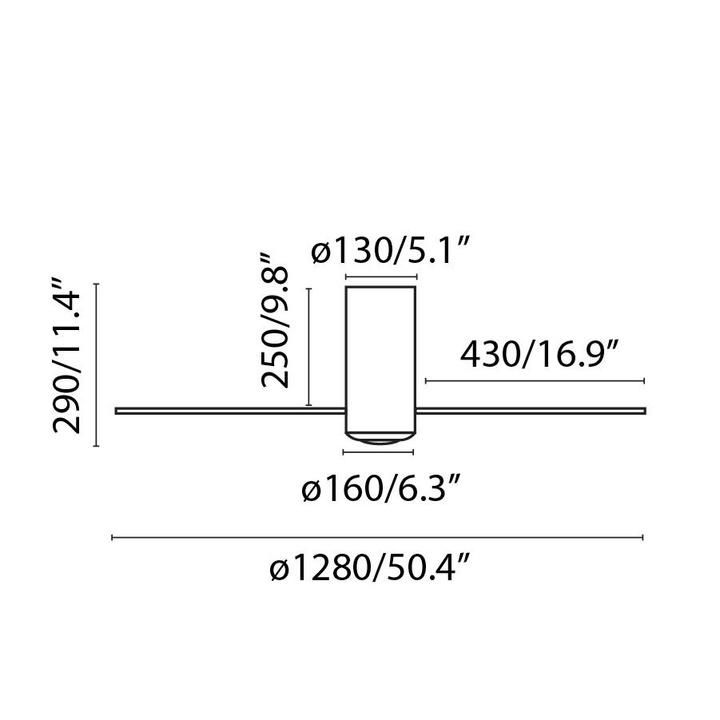 Wentylator sufitowy Faro Barcelona Mini Tube Fan M Matt white/transparent DC