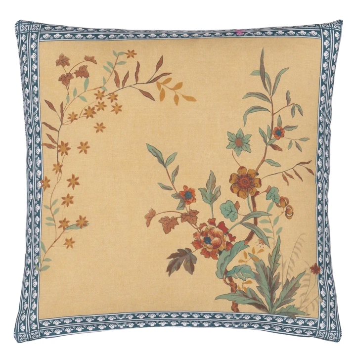 Poduszka dekoracyjna John Derian Peacock Toile Sepia